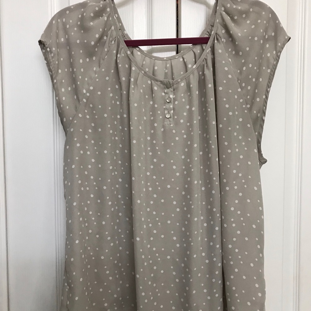 Grey/ White polka dot blouse